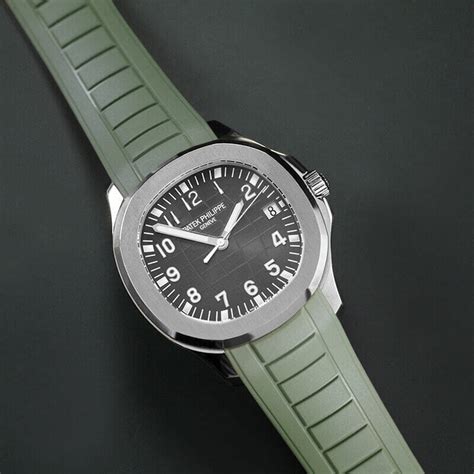 green rubber strap patek philippe|patek philippe aquanaut strap price.